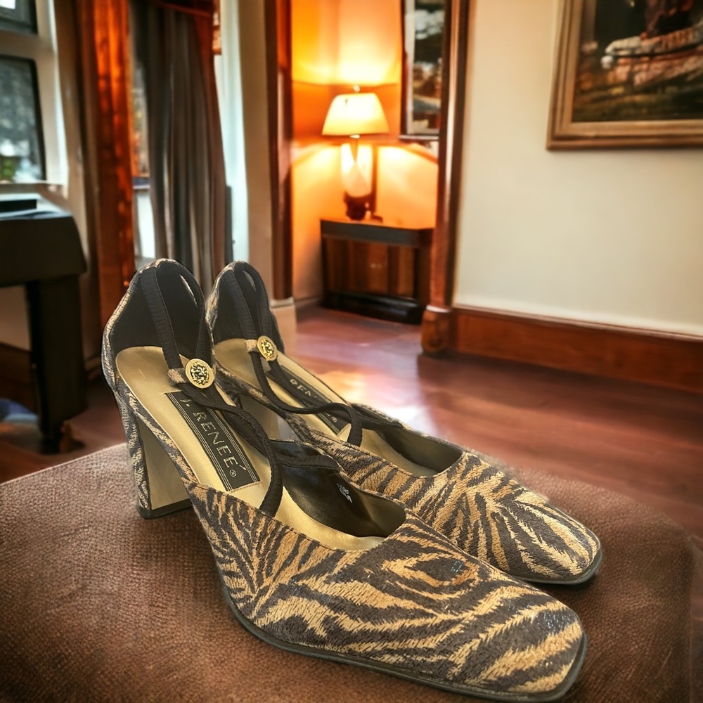 J.Renee Animal print strap heels